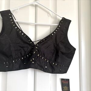 Saree Lehenga black blouse chili 42 inches bust